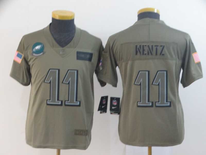 Youth Nike Eagles 11 Carson Wentz 2019 Olive Salute To Service Limited Jersey,We sell and wholesale Youth Nike Eagles 11 Carson Wentz 2019 Olive Salute To Service Limited Jersey on line form chian!